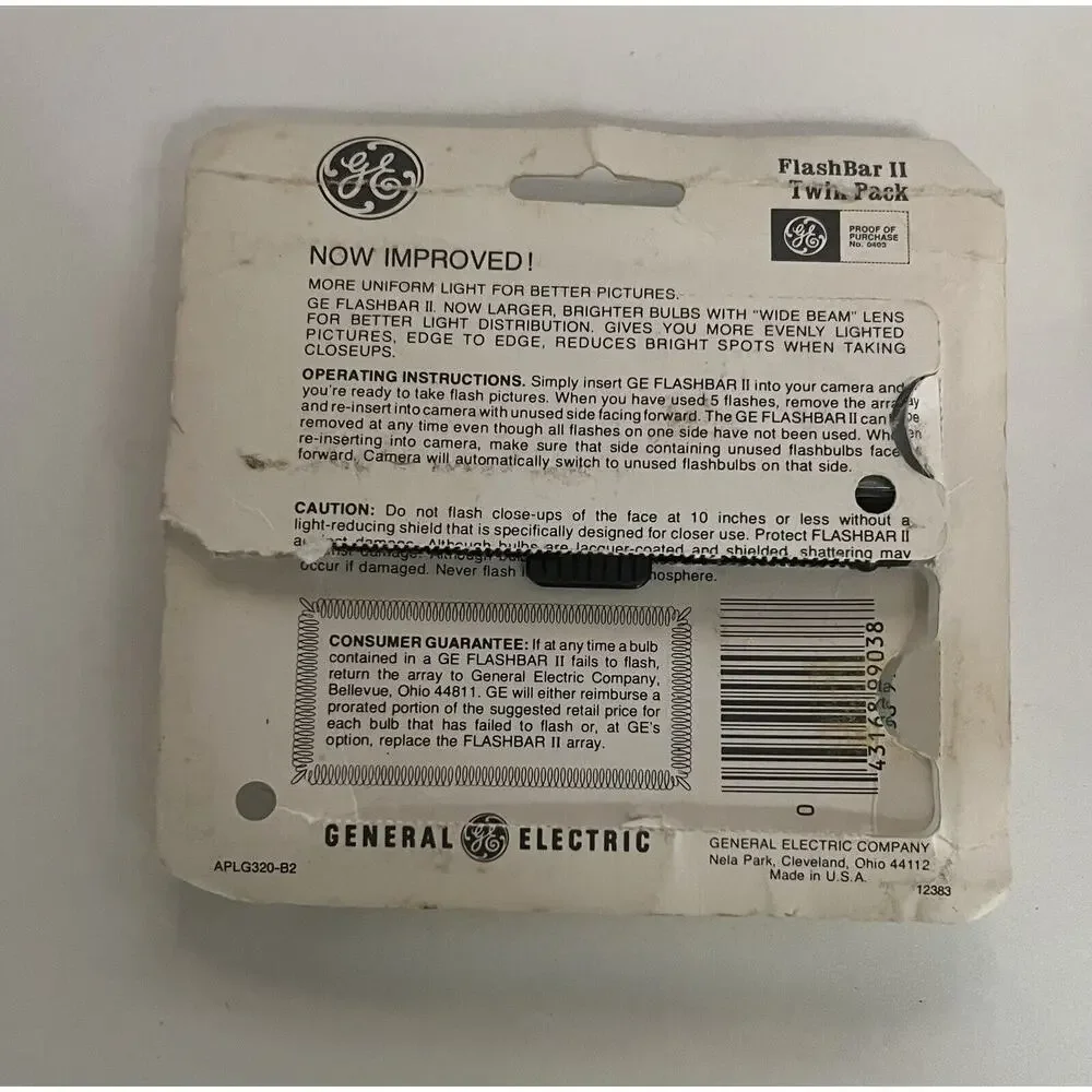 One Flashbar Left Out Of A 2 Pack.‎ GE Flashbar II 10 Flashes Left